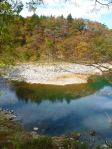 田舎の秋の川の写真素材